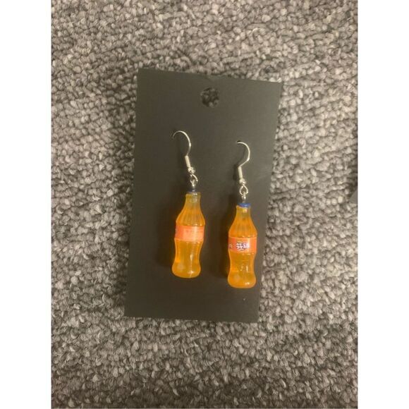 Orange Soda Bottles Earrings - Picture 3 of 3